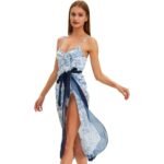 Blue Toile de Jouy Swimsuit & Sarong Set - S